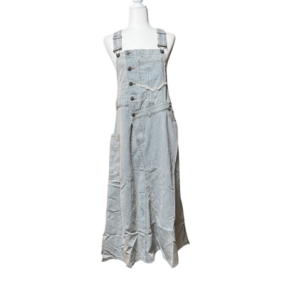 POL Striped Denim Overall Dress NWT - Picture 7 of 8